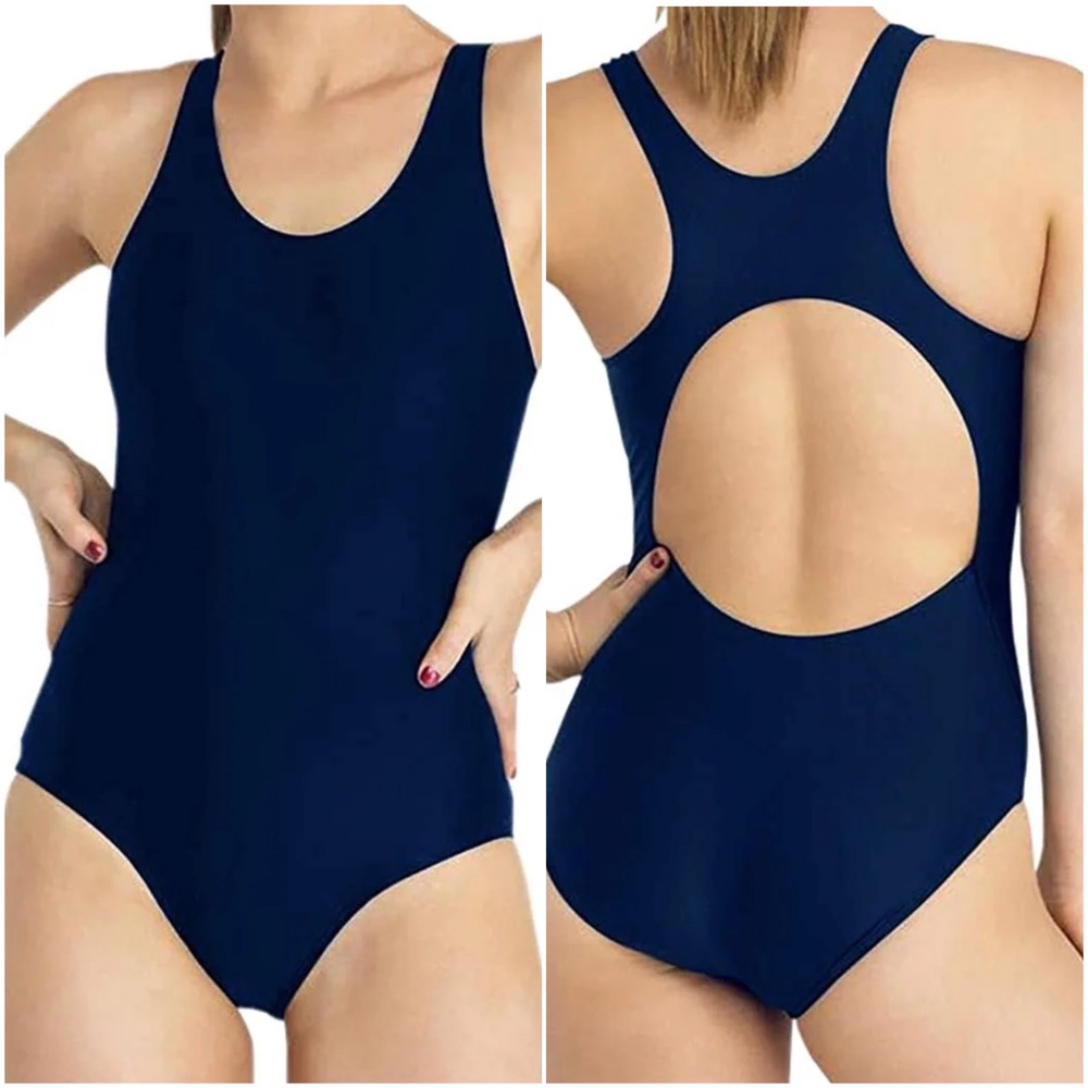 Modibodi Teen Swimwear Racerback One Piece (Navy)